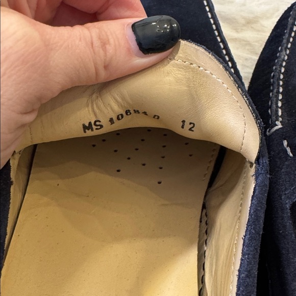 Salvatore Ferragamo Men's Dark Blue Suede Loafers, sz 12 - Picture 7 of 13